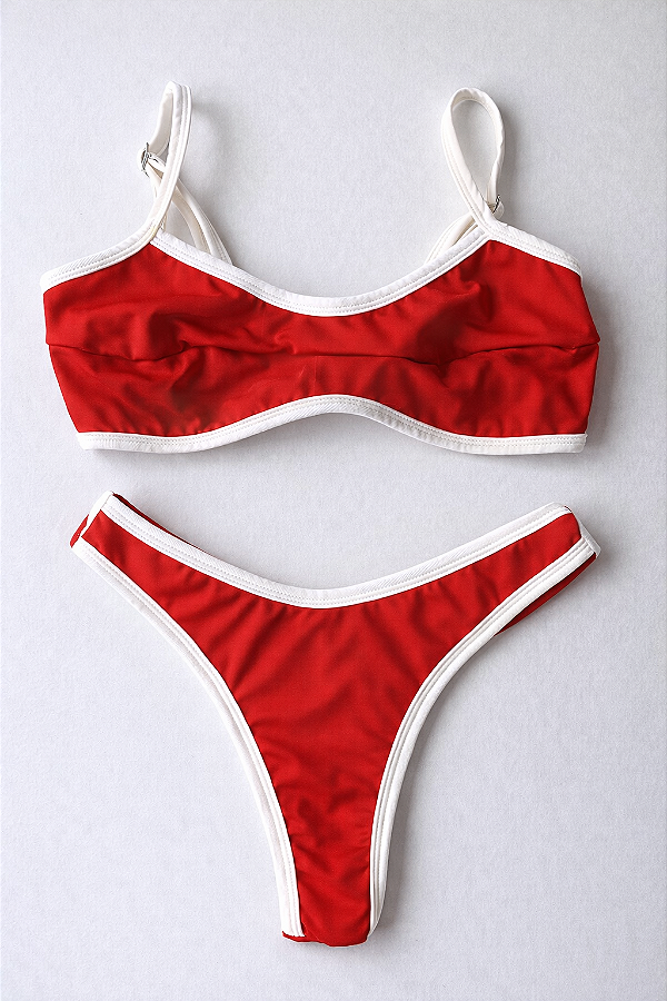 Biquíni Prainha Top Reto Vermelho Duo