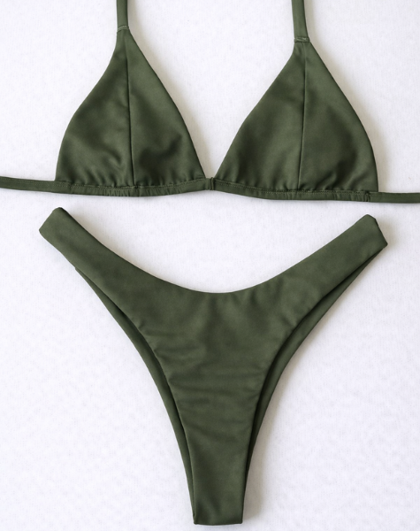 Biquíni Sossego Top Triângulo Verde Militar