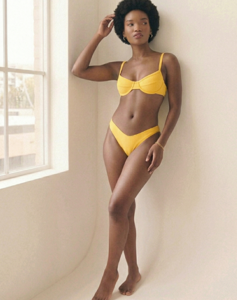 Biquíni Aventureiro Top Meia Taça Amarelo