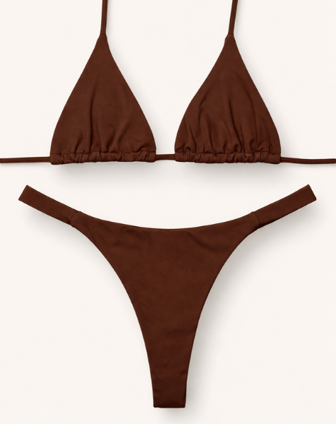 Biquíni Leblon Top Cortininha Marrom