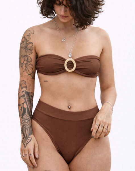 Biquíni Boa Viagem Top Tomara que Caia Marrom