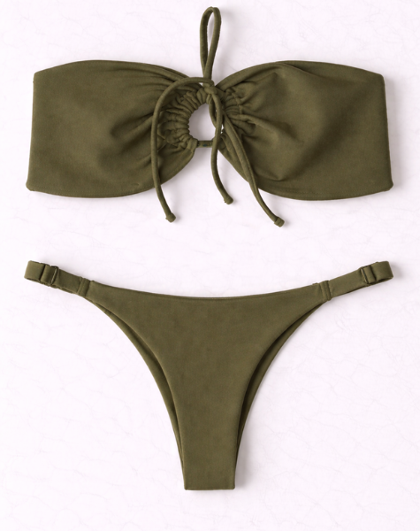 Biquíni Arpoador Top Tomara que Caia Verde Militar