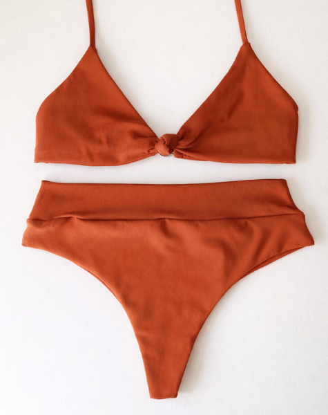Biquíni Pontal Top Nó Terracota