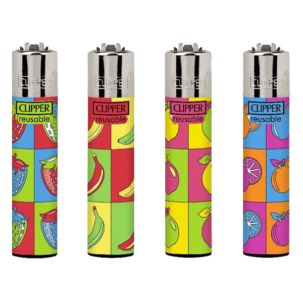 Isqueiro Clipper Grande - Random Art 2 Frutas