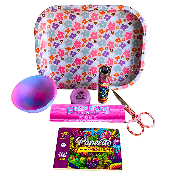 Kit com Bandeja - Pink Flowers