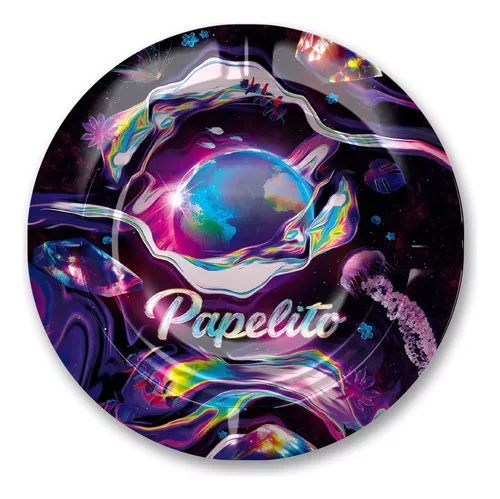 Cinzeiro de Metal Redondo Papelito - Universo