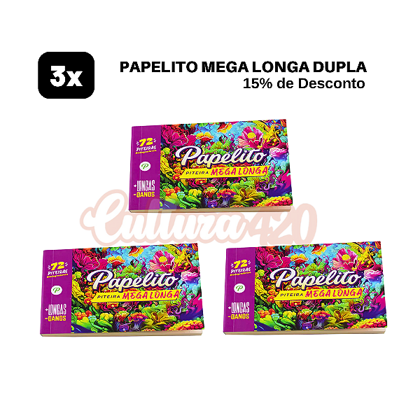 Combo Piteira Papelito Mega Longa Dupla