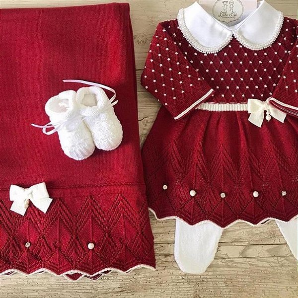 Conjunto Casinha de Abelha - Vermelho