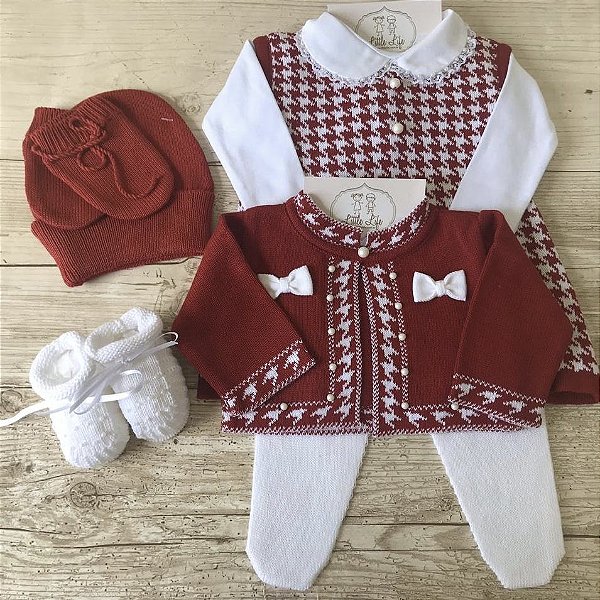 Vestido Pied Poule - Vermelho