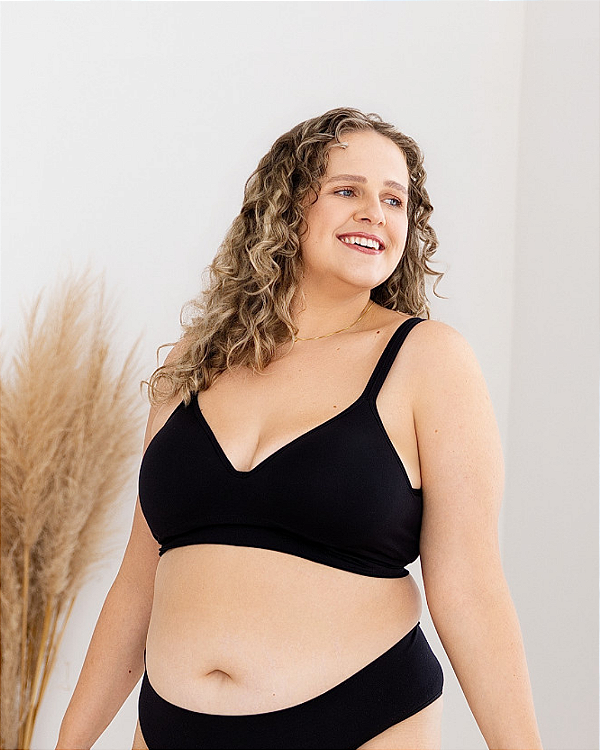 Sutiã Comfort Duplo Com Bojo Sem Costura - Preto