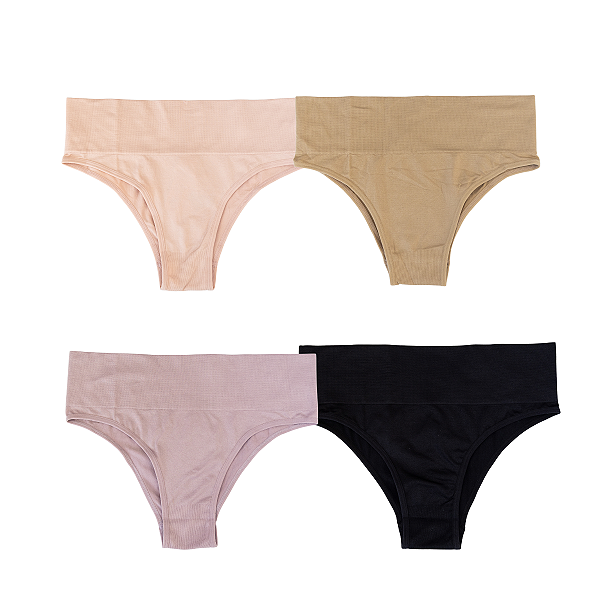 Kit 4 Calcinhas Pós Parto Sem Costura LEVE Compressão - Zee Rucci