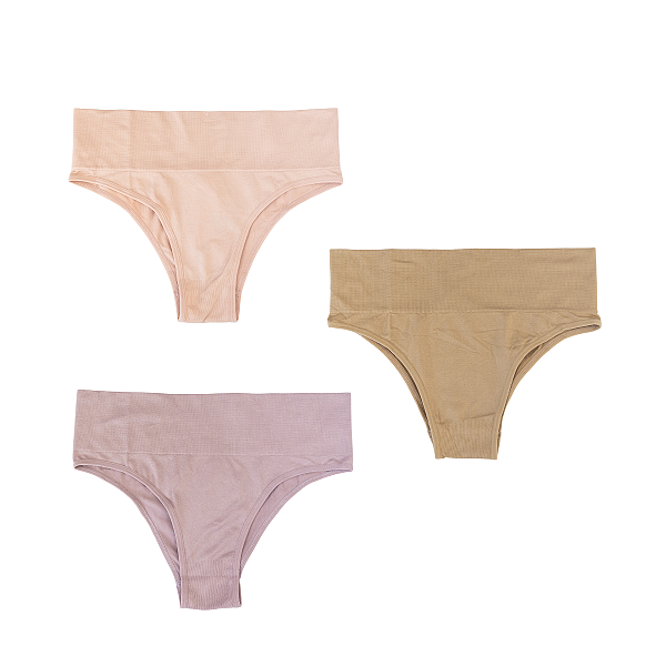 Kit 3 Calcinhas Pós Parto Sem Costura - Leve Compressão