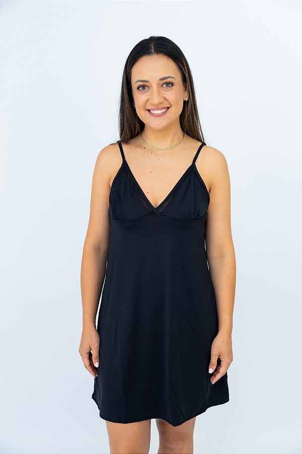 Camisola Com Transparencia - Preta