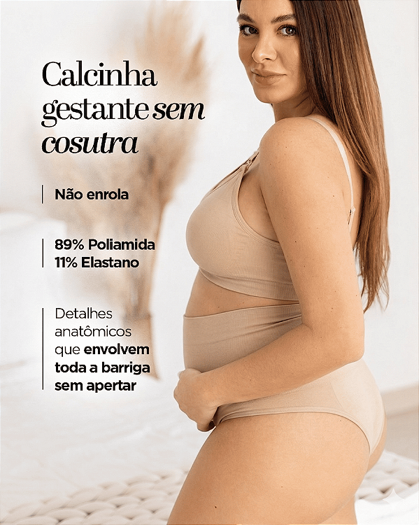 Calcinha Gestante Sem Costura - Bege - Zee Rucci