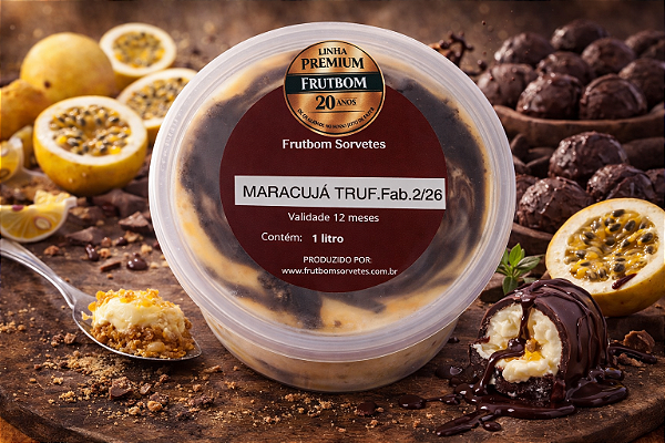 Sorvete Maracujá Trufado 1l PREMIUM