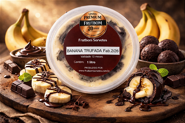 Sorvete Banana Trufada 1l PREMIUM