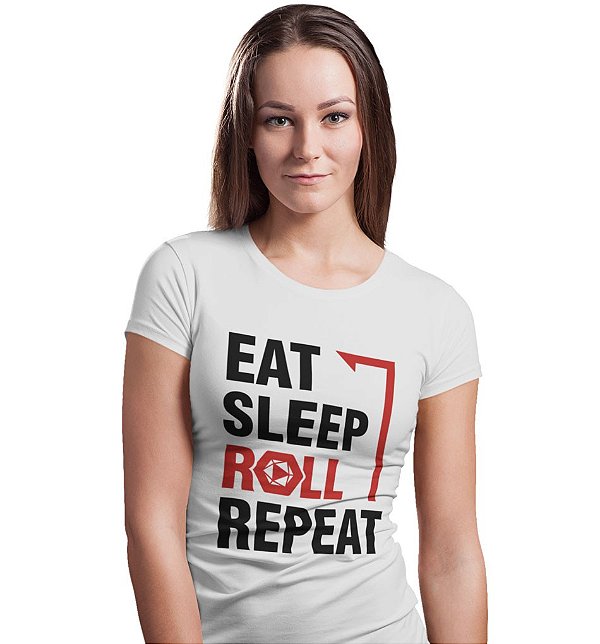Camiseta Dungeons & Dragons - Eat, Sleep, Roll, Repeat