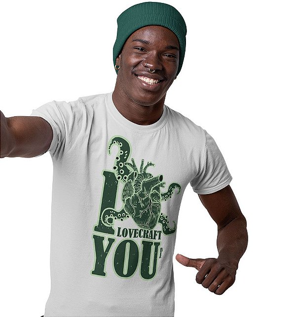 Camiseta Dungeon Geek – I Lovecraft You Cinza