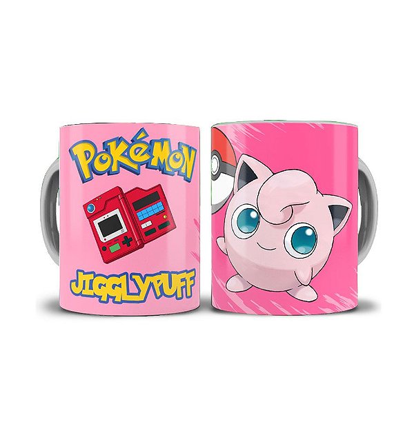 Camiseta Algodão Anime Pokemon Fofo Jigglypuff - Branco