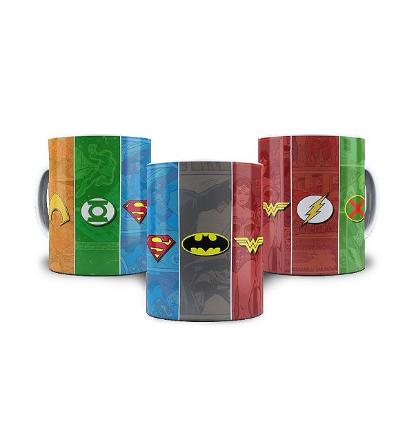 Caneca Liga da Justiça - Simbolos