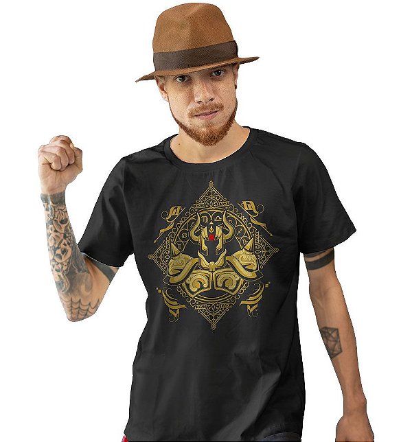 Camiseta Cavaleiros do Zodíaco - Armadura de Ouro de Touro