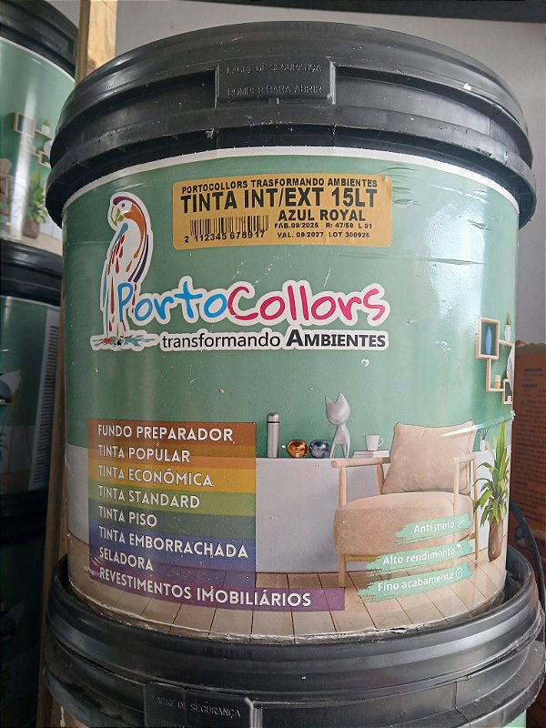 TINTA PORTOCOLLORS STANDARD INT/EXT 15L AZUL ROYAL