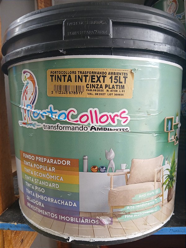 TINTA PORTOCOLLORS STANDARD INT/EXT 15L CINZA PLATINA