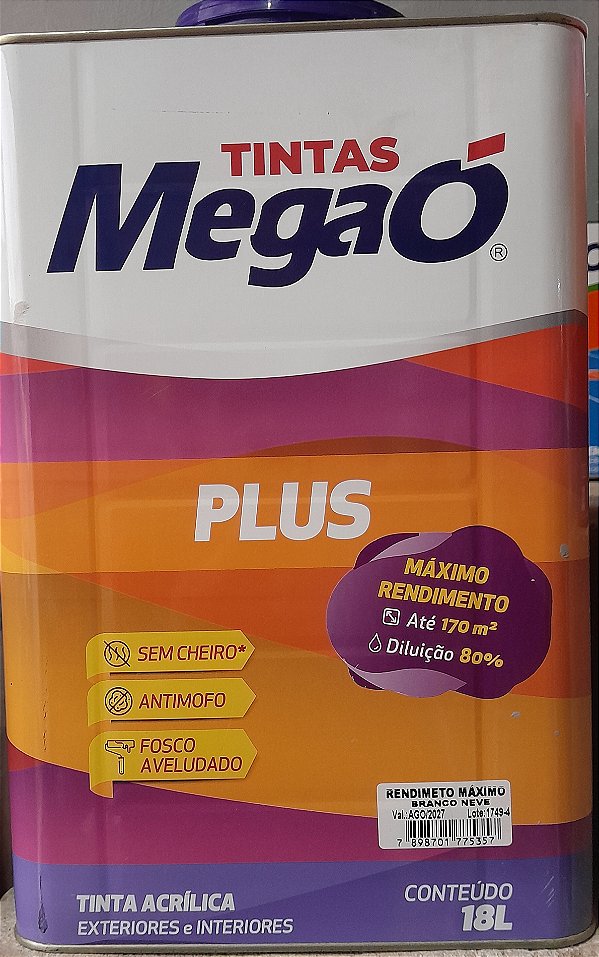 MEGAO TINTA BRANCO NEVE RENDIMENTO EXTRA