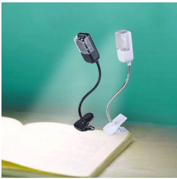 Mini lâmpada de mesa com clipe