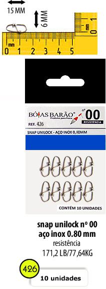 Snap Bóias Barão Aço Inox Unilock 0,80mm - Escolha o Tamanho