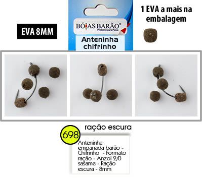 Anteninha Empanada Barão Chifinho Anzol Sasame - Escolha Tamanho e Cor