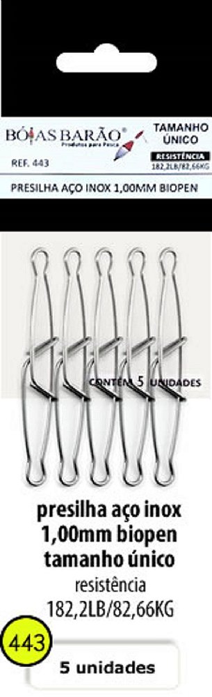 Presilha Bóias Barão Aço Inox 1,00mm C/5 UNIDADES