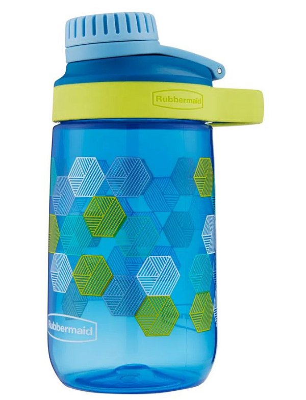Garrafa SQUEEZE INFANTIL LEAK PROOF AZUL HEXAGONOS 414ML
