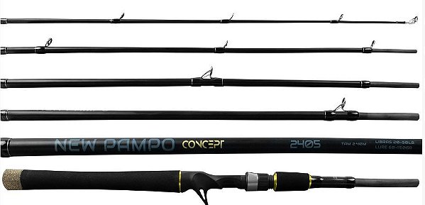 Vara Carretilha NEW PAMPO CONCEPT 5 partes 20-50lb - Escolha Tamanho Albatroz