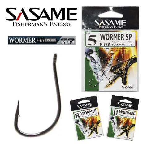 Anzol Sasame Wormer Black F875 - Escolha Tamanho