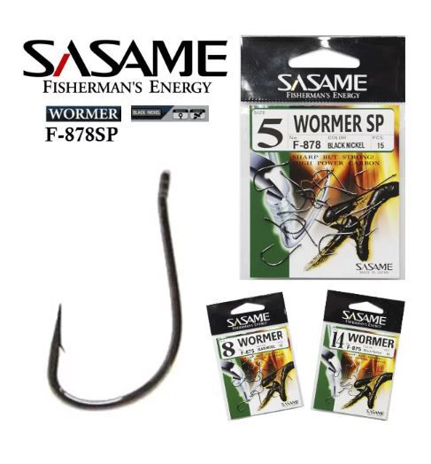 Anzol Sasame Wormer SP Black F878 - Escolha Tamanho