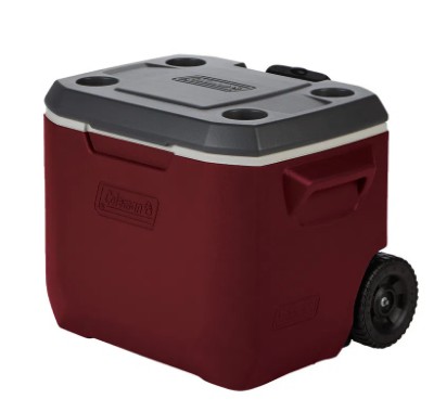 CAIXA TERMICA 50QT (47,3L) VERMELHO C/ RODAS