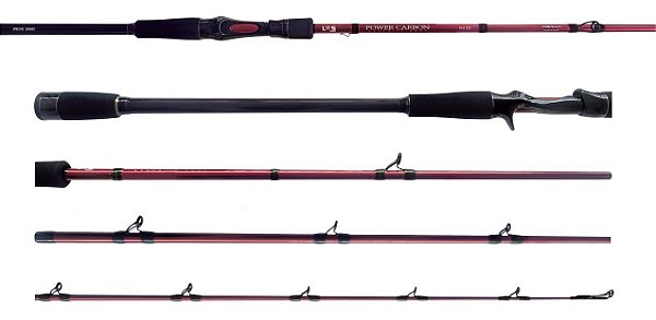 Vara de Carretilha Lumis Power Carbon 30-60lb Vermelha 2,10m Inteiriça