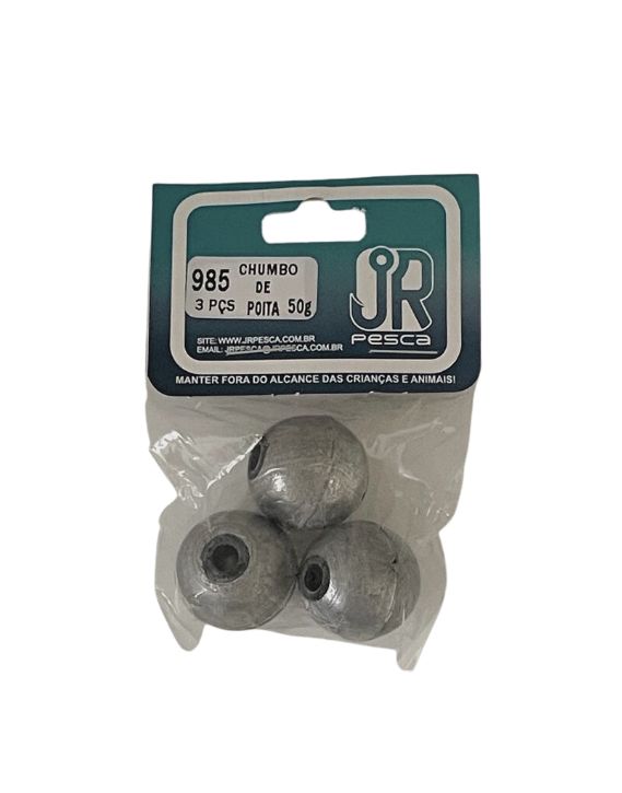 Chumbo de Poita JR Pesca 50g - 3 Unidades