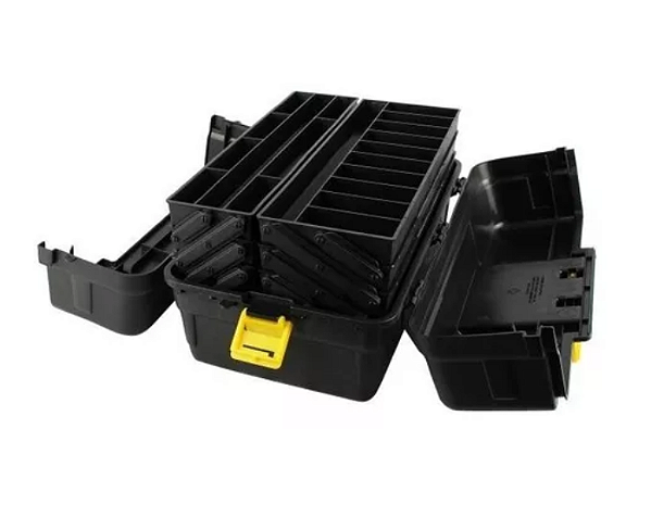 CAIXA PARA PESCA 6 BANDEJAS PRETO