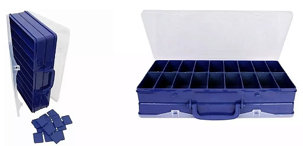 ESTOJO  DUPLO 35X22X8,3CM AZUL