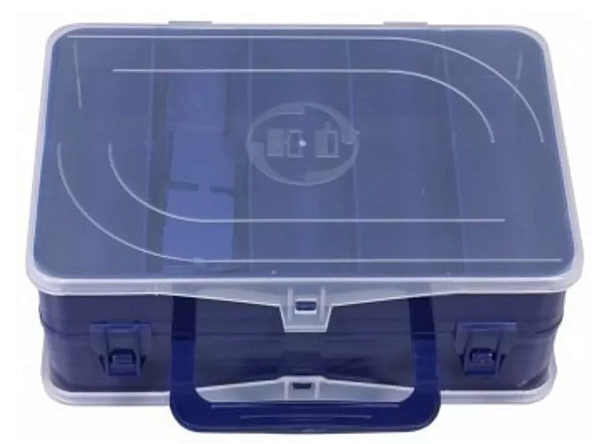ESTOJO TRIPLO 20 X 13 CM AZUL 21 DIVISÓRIAS