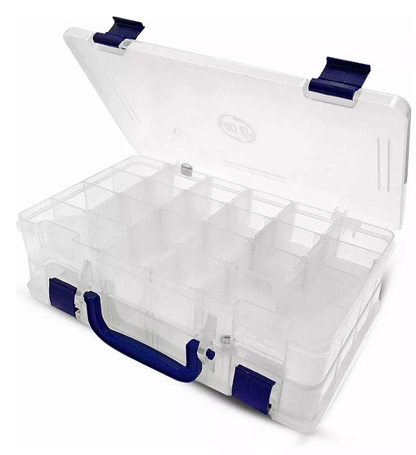 ESTOJO DUPLO 16 X 27,5 X 8,5CM NATURAL 44 DIVISÓRIAS