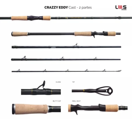 vara de carretilha lumis Crazzy Eddy 7'0" 30-60lbs (Cabo Bipartido de Cortiça)