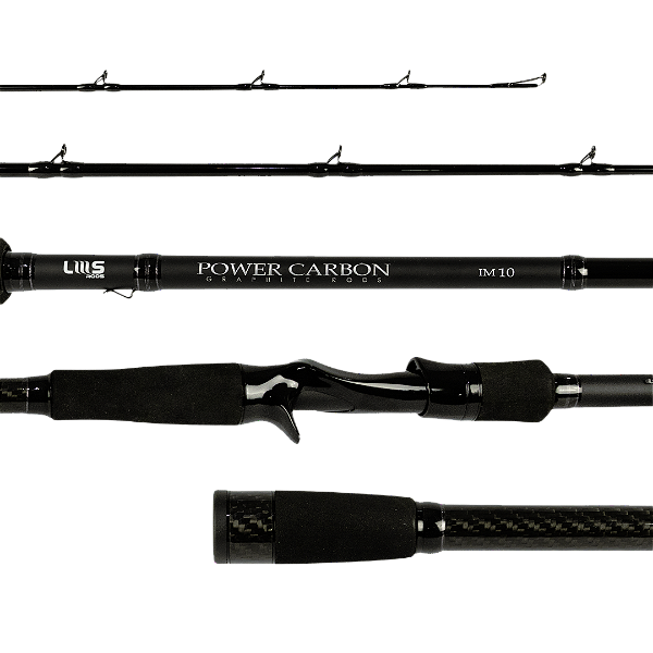 Vara de Carretilha Lumis Power Carbon Preta 40-80lb - escolha o tamanho
