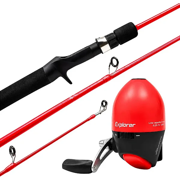 Kit Spin Cast + Vara Explorer by Nelson Nakamura - Escolha a cor