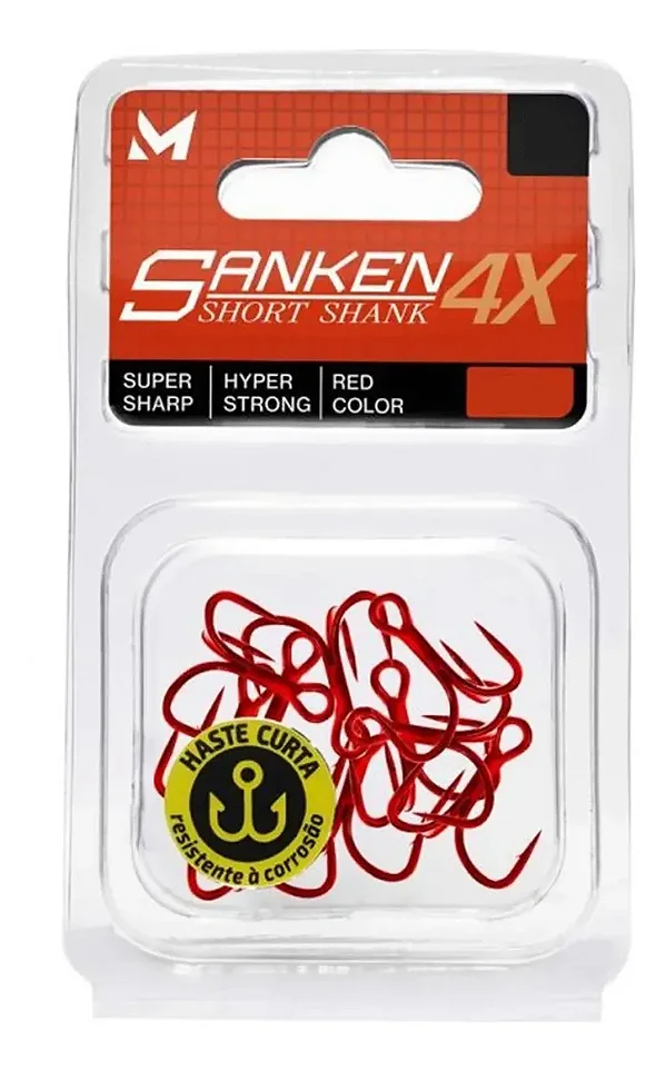 GARATEIA SANKEN SHORT SHANK 4X RED MARINE - ESCOLHA O TAMANHO