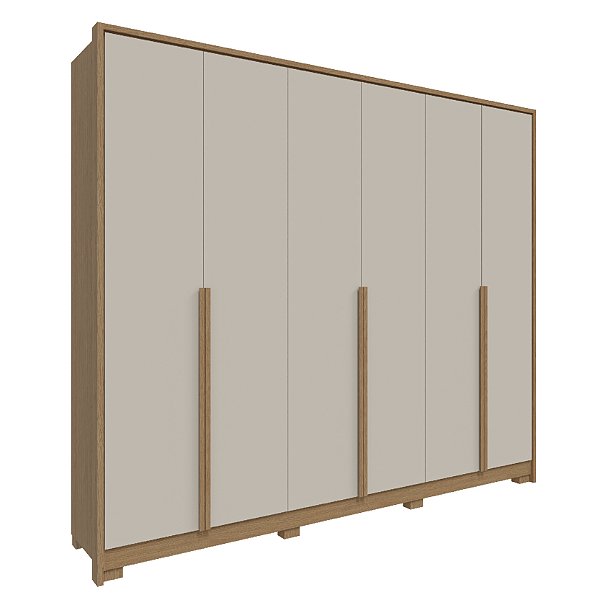 Guarda Roupa Casal 6 Portas Rimo New Guarapari Carvalho/OffWhite