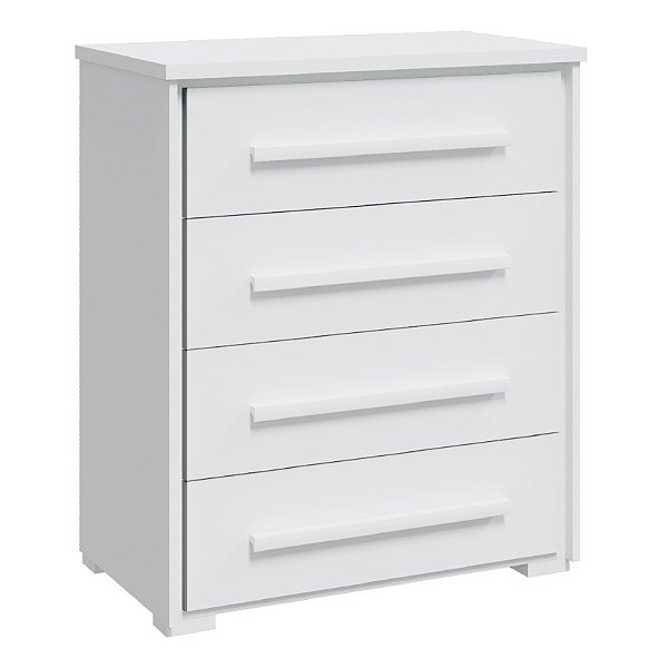 Cômoda Grande para Quarto 4 Gavetas Rimo Angra Branco