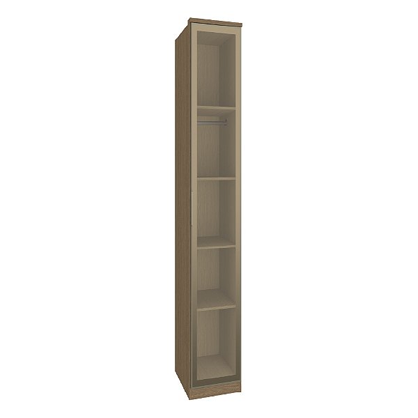 Guarda Roupa Modulado 1 Porta Com Prateleiras Reflecta/Espelho 32cm Rimo Setiba